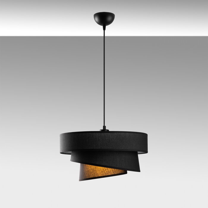 Opviq Stage - 14711 Lámpara de araña negra con cuerpo de metal